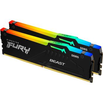Kingston Fury Beast комплект памяти KF560C30BBEAK2-16, 16 ГБ (2x8 ГБ), DDR5, 6000 МГц, небуферизованный, CL30 (KF560C30BBEAK2-16)