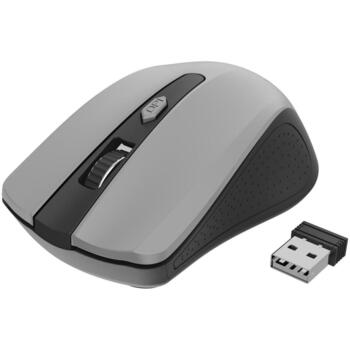 Gembird USB datorpele MUSW-4B-04-BG, 1600 DPI, 4 pogas, RF bezvadu, akumulators AAA, melna, pelēka (MUSW-4B-04-BG)