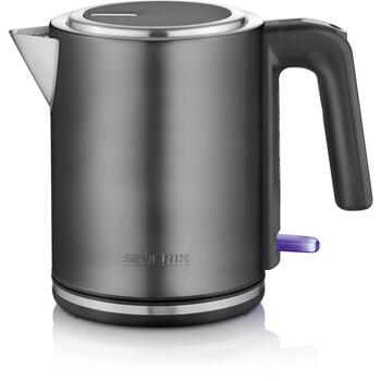 Severin Чайник WK 009342, 1.0 л, 2400 Вт, серый, индикатор уровня воды, съемный фильтр от накипи (WK 009342)