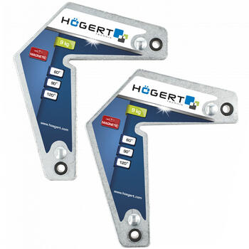 Hogert HT3B665 magnētiskais metināšanas leņķis, 2 gab., 9 kg, 60°/90°/120°, tērauds (HT3B665)