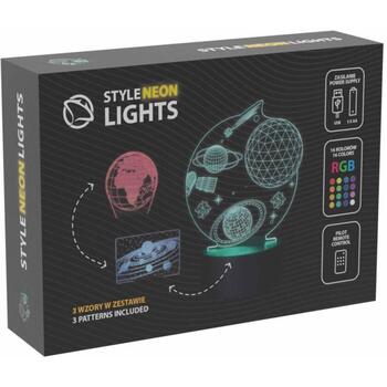 Manta Декоративная лампа SNL118RGB, 5W, 5V, 3xAA, 2m, многоцветная, 3D эффект, пульт дистанционного управления, 3 дизайна (SNL118RGB)