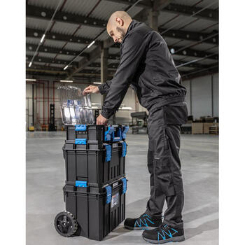 Hogert HT7G500 instrumentu kaste 4-in-1, 825x360x517 mm, 50 kg, ABS, uz riteņiem, ar rokturi (HT7G500)