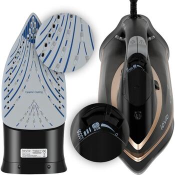 Lovio Gludeklis LVSA001, 2400W, 1.4kg, keramika, 380ml, 1.9m, tvaika funkcija, vertikāls tvaiks, smidzinātājs (LVSA001)