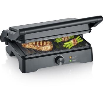 Severin Контактный гриль KG 2391, 1800W, 230°C, 2 позиции, 280x170mm, антипригарное покрытие, регулируемый термостат (KG 2391)