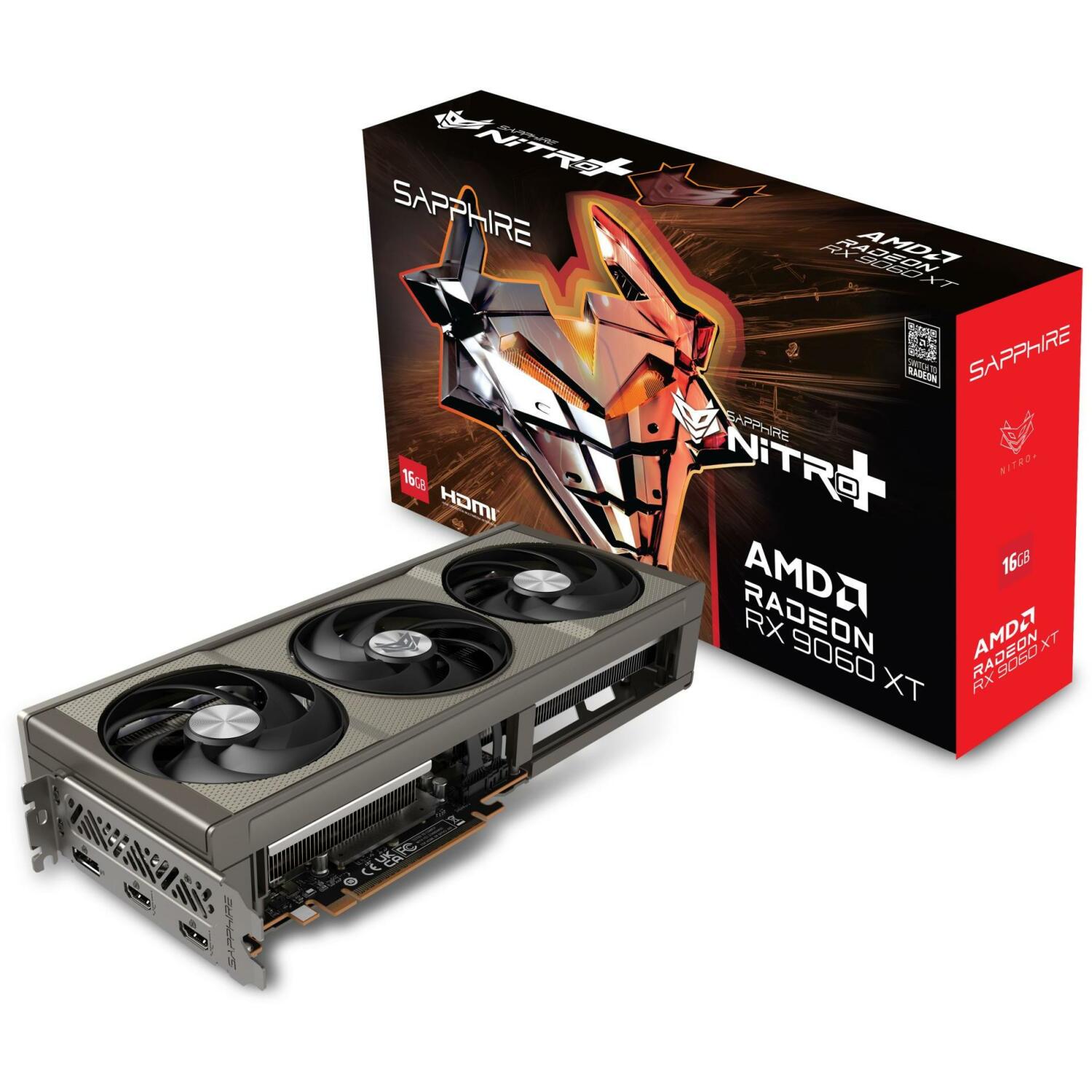 Sapphire Видеокарта 11350-01-20G 16GB GDDR6, PCIe x16 5.0, 7680x4320, 3 вентилятора, AMD FreeSync (11350-01-20G)