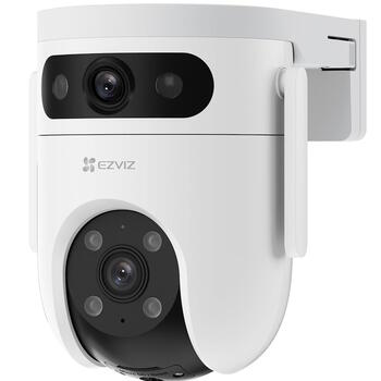 EZVIZ H9C уличная камера видеонаблюдения с поворотом и наклоном Dual-Lens 3K Wi-Fi 2.4/5 GHz + 4G AI обнаружение людей и транспорта цветное ночное видение белая (CS-H9c(5MP+5MP,4G))
