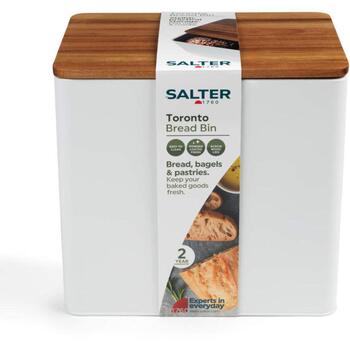 Salter Хлебница BW128991W, 13.5л, оцинкованная сталь, акация, белая (BW128991W)