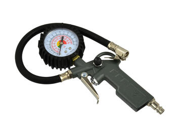 Geko riepu piepūšanas pistole ar manometru G01101, 0-16 bar, 0-225 psi, 12x370 mm šļūtene, 1/4