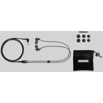 Shure SE112-GR наушники, SE112-GR-EFS, 1.27м, 16Ω, 105дБ, черный, серый, шумоподавление, кнопочное управление (SE112-GR-EFS)