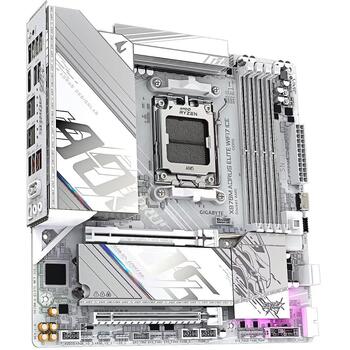 Gigabyte mātesplate X870M A ELITE WF7 ICE, ligzda AM5, DDR5 8200MHz, 256GB, micro ATX, Wi-Fi 7, 2.5GbE, USB4, Bluetooth 5.4 (X870M A ELITE WF7 ICE)