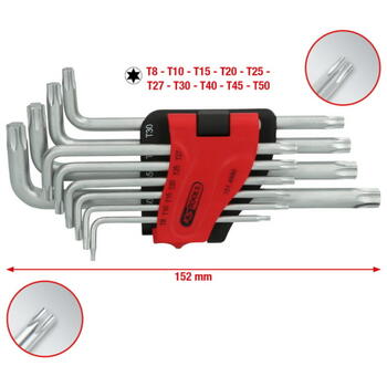 Kstools L-Torx набор ключей 151.4880, T8-T50, 10 шт, 0.35 кг (151.4880)
