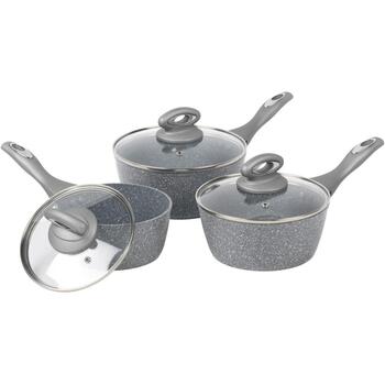 Salter Кастрюля BW02986G1EU7, 16/18/20cm, алюминий, закаленные стеклянные крышки, антипригарное покрытие (BW02986G1EU7)