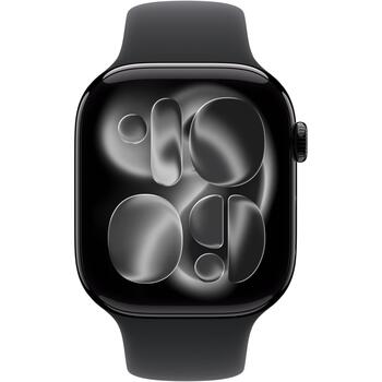 Apple Умные часы Series 11 MFC24ET/A, 46mm, 64GB, Аккумулятор, GPS, LTE, Черный спортивный ремешок, 24ч работы от аккумулятора (MFC24ET/A)