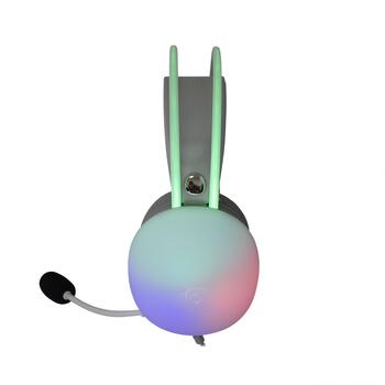 White Shark Провода игровые наушники FIREFLY-W, 250 г, 20 - 20000 Гц, 50 мм, 2 x 3.5 мм, USB, RGB подсветка (FIREFLY-W)