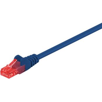 Goobay CAT 6 U/UTP патч-корд 68432, 0,5м, RJ-45 мужской, синий, molded, без зацепов, CCAW (68432)