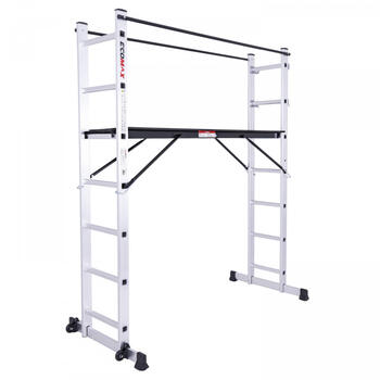 Ecomax Trepes/darba platforma EML0301&EMX, 2x7, 150kg, 1,98m, 1,70m, 3,06m, 2 drošības margas, alumīnija, EN131 (EML0301&EMX)
