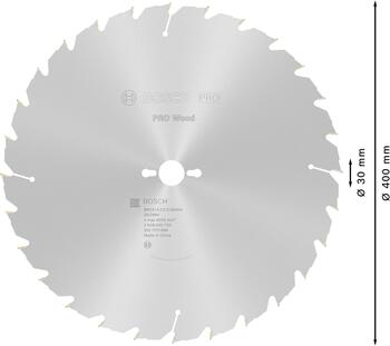 Ripzāģa disks 400x30mm, Construct wood, Galda zāģiem PRO WOOD RIPZĀĢA ASMENS, 2608640703, BOSCH (2608640703)