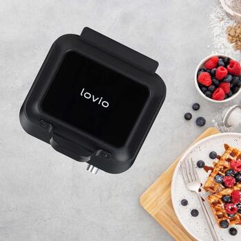 Lovio Vafeļu panna LVWF002BK, 1500W, 2 vafeles, 6 pakāpju regulēšana, skaņas paziņojumi, neslīdošas kājiņas (LVWF002BK)