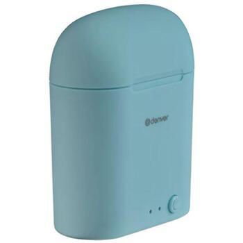 Denver Беспроводные наушники TWE-46 111191120280, 42г, Светло-голубой, Bluetooth 5.0, 3ч, 16Ω, Встроенный микрофон, Пылеустойчивые (111191120280)