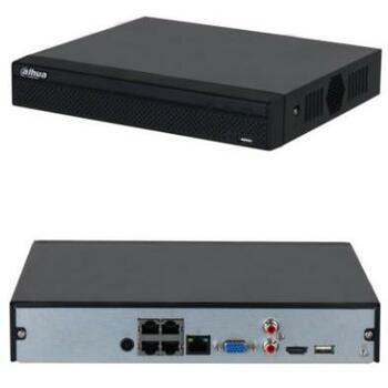 Dahua DHI-NVR2104HS-P-4KS3 сетевой видеорегистратор 4CH, 4PoE, 1HDD, 6x1080p@30fps, 80/80/60 Mbps, 12 MP, AI, черный (DHI-NVR2104HS-P-4KS3)