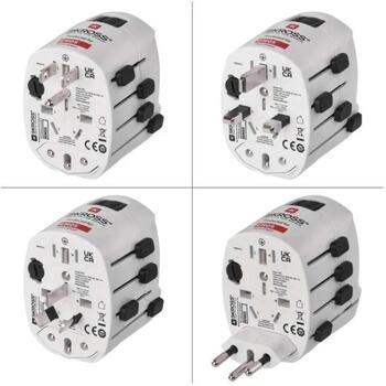 Emos Путевой адаптер P0056N, 250 V~/ 7 A max., 6 типов розеток, 3 типа вилок, белый (P0056N)