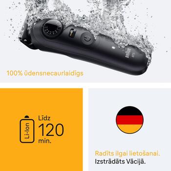 Braun Bārdas Trimmeris BT5560, 40 pakāpieni, 0.5-20 mm, 120 min, Li-Ion, mitrā un sausā, melns (BT5560)