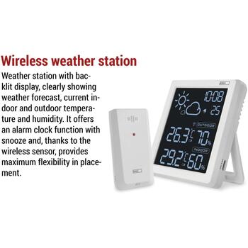 Emos Беспроводная метеостанция E8647W, 50м, 2x1,5V AAA, 433MHz, 12/24ч, температура -50°C до +70°C, влажность (E8647W)
