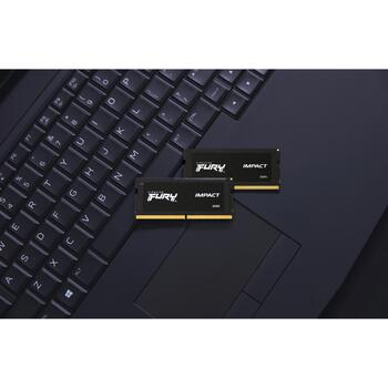 Kingston оперативная память KF560S38IBK2-32, 32GB, 6000MT/s, DDR5, CL38, SODIMM, 2x16GB, FURY Impact, XMP 3.0, PnP (KF560S38IBK2-32)