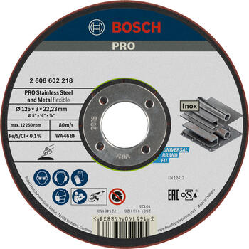 Slīpēšanas disks 125x3.0x22.23 mm, Mazām leņķa slīpmašīnām PRO SEMI-FLEXIBLE SLĪPRIPA AR SAISTVIELĀM, 2608602218 BOSCH (2608602218)