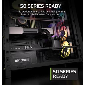Corsair barošanas bloks RM1000x SHIFT CP-9020300-EU, 1000W, 140mm ventilators, Cybenetics Gold, ATX12V 3.1, PCIe 5.1 (CP-9020300-EU)