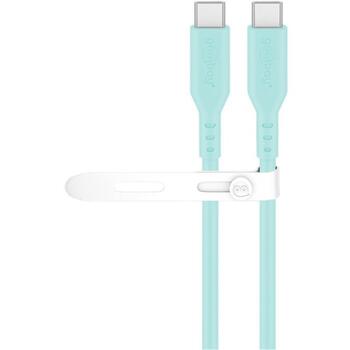 Goobay USB-C Силиконовый кабель 77744, 1.5м, USB-C мужской, 60W PD, 480 Мбит/с, бирюзовый (77744)