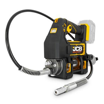 JCB JCB-18PGG-VS Professional 18V аккумуляторный шприц для смазки для обслуживания техники и узлов переменная скорость картридж 400г гибкий шланг (JCB-18PGG-VS)