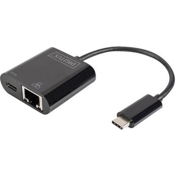 Digitus USB-Type-C Gigabit Ethernet адаптер DN-3027, 1 Гбит/с, USB-C порты, передача питания (DN-3027)