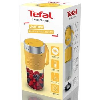 Tefal Блендер BL1C0230, 0.3 L, Tritan, 50 W, 20000 об/мин, желтый/прозрачный, легкая очистка (BL1C0230)