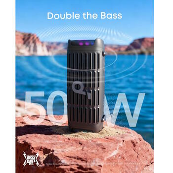 Портативная Bluetooth-колонка с мощностью 50 W, водонепроницаемым корпусом и беспроводным подключением Boom 3i Black D5100010 Anker Soundcore (D5100010)
