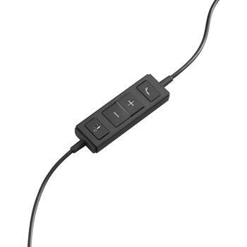 Logitech наушники H570E Mono, 1,9 м кабель, 31,5 - 20000 Гц, черные, микрофон с шумоподавлением, встроенное управление (981-000571)
