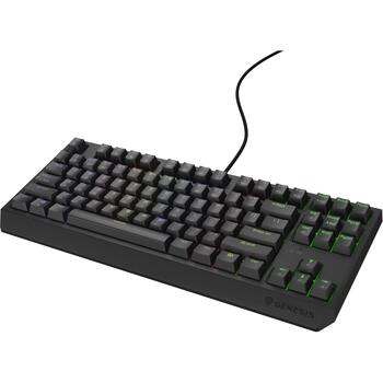 Genesis клавиатура THOR 230 TKL NKG-2077, 87 клавиш, QWERTY US, механическая, линейная, Outemu Red, RGB, USB-A, 1.6 м, черная (NKG-2077)