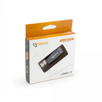 Sbox Звуковая карта USBC-11, 10g, Черный, USB 2.0, USB 1.0, C-Media CM108B, 3,5 мм моно, 3,5 мм стерео (USBC-11)