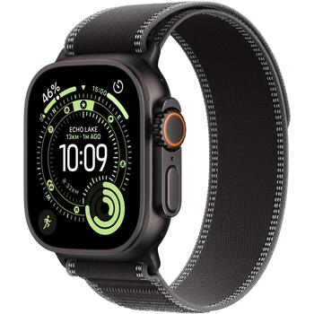 Apple Умные часы Ultra 3 MF1H4ET/A, 49 мм, 64 ГБ, LTE, GPS, перезаряжаемая батарея, черный/угольный, Trail Loop, 42 ч работы (MF1H4ET/A)