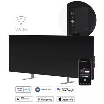 Viedais sienas sildītājs infrasarkanai un konvekcijas apkurei līdz 30m² 700W Wi-Fi LED melns AGH0004S AENO (AGH0004S)