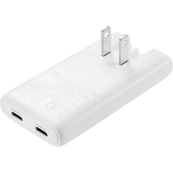 Sandberg Путевой зарядное устройство 441-68, 2xUSB-C, 100-240V, 65W, 2 порта, Power Delivery, белый (441-68)