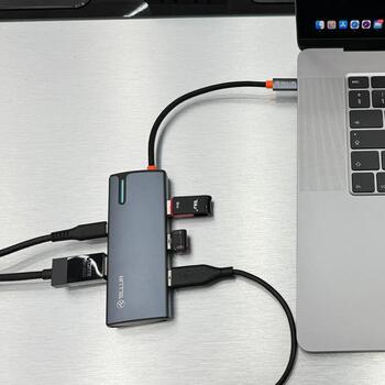Tellur USB-C хаб TLL321061, 5V/3A, 15V/3A, 20V/5A, 20V/5A PD3.0 100W, 4K 30Hz, 5 портов (TLL321061)