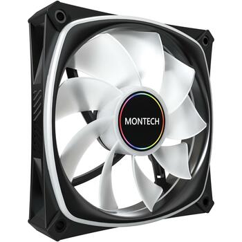 Montech Datora ventilators RX120 PRO BLACK 3 IN 1, 120mm, 1600RPM, 72.3CFM, 1.63mmH2O, HDB, 20 LED, RGB kontrolieris (RX120 PRO BLACK 3 IN 1)