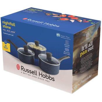 Russell Hobbs Набор кастрюль RH00847EU7, 16см, 18см, 20см, камень ночи, мягкая ручка, крышки в комплекте (RH00847EU7)
