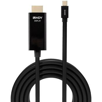 Lindy Видео кабель адаптер 36926, 1 м, HDMI Type A (мужской), Mini DisplayPort (мужской), 3840 x 2160, черный (36926)