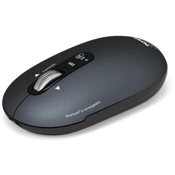 Port Connect PURE MAC 910501, bezvadu optiskā pele, Bluetooth, 1000/1600/2400/3200 DPI, 5 pogas, pelēka (910501)