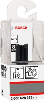 Pirkstfrēze frēze HM B=14 mm, l=20 mm,kāts 8mm, Rokas frēzēm, malu frēzēm GROPJU FRĒZE STANDARD FOR WOOD, 2608628375, BOSCH (2608628375)