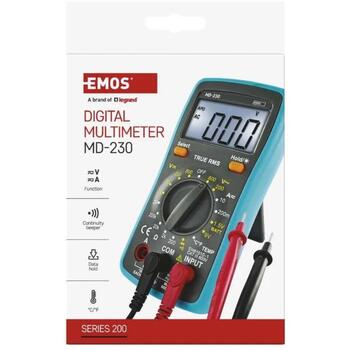 Emos Multimetrs MD-230 M0230N, 35 × 75 × 155 mm, 200 mA – 10 A AC, 200 mA – 10 A DC, 200–600 V AC, 2–600 V DC, 3,5 ciparu displejs (M0230N)