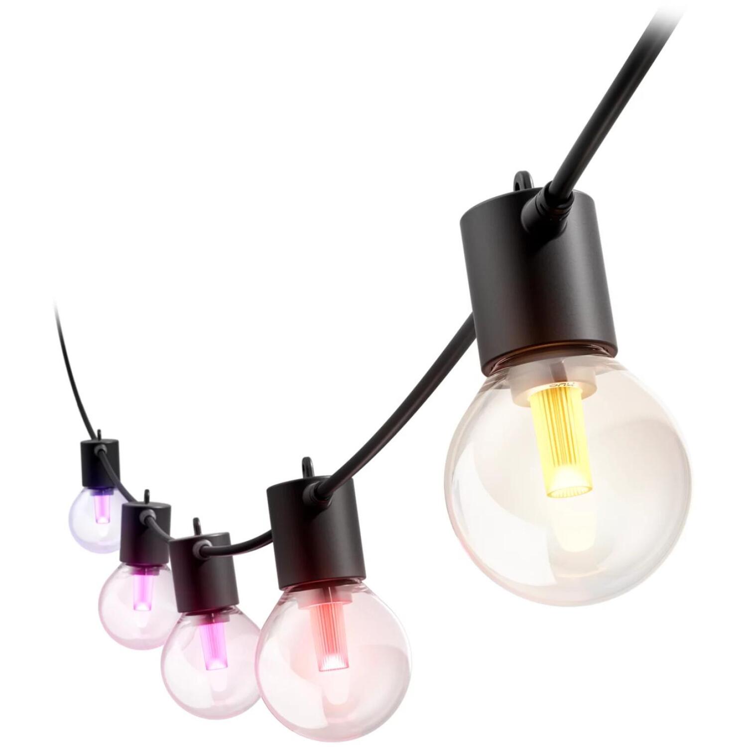 Philips Hue Festavia Globe гирлянда, 14м, 30Вт, Bluetooth, Zigbee, IP65, 20 светодиодов, 1000-20000K, черный (8720169371538)