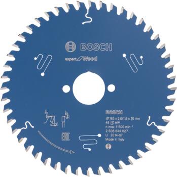 Ripz.disks Expert forWood 165 x 30 x 2,6 mm, 48, Rokas ripzāģiem RIPZĀĢA ASMENS EXPERT FOR WOOD, 2608644027, BOSCH (2608644027)